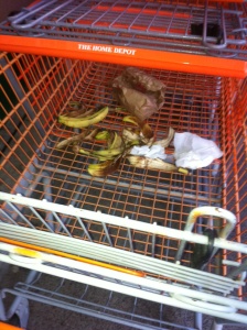Bob spotted this shocking scene in Home Depot on New Year's Day. 